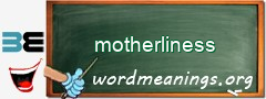 WordMeaning blackboard for motherliness